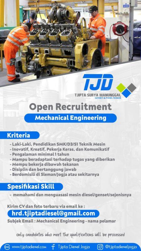 Lowongan Kerja Mechanical Engineering Di CV. Tjipta Manunggal Sejahtera ...