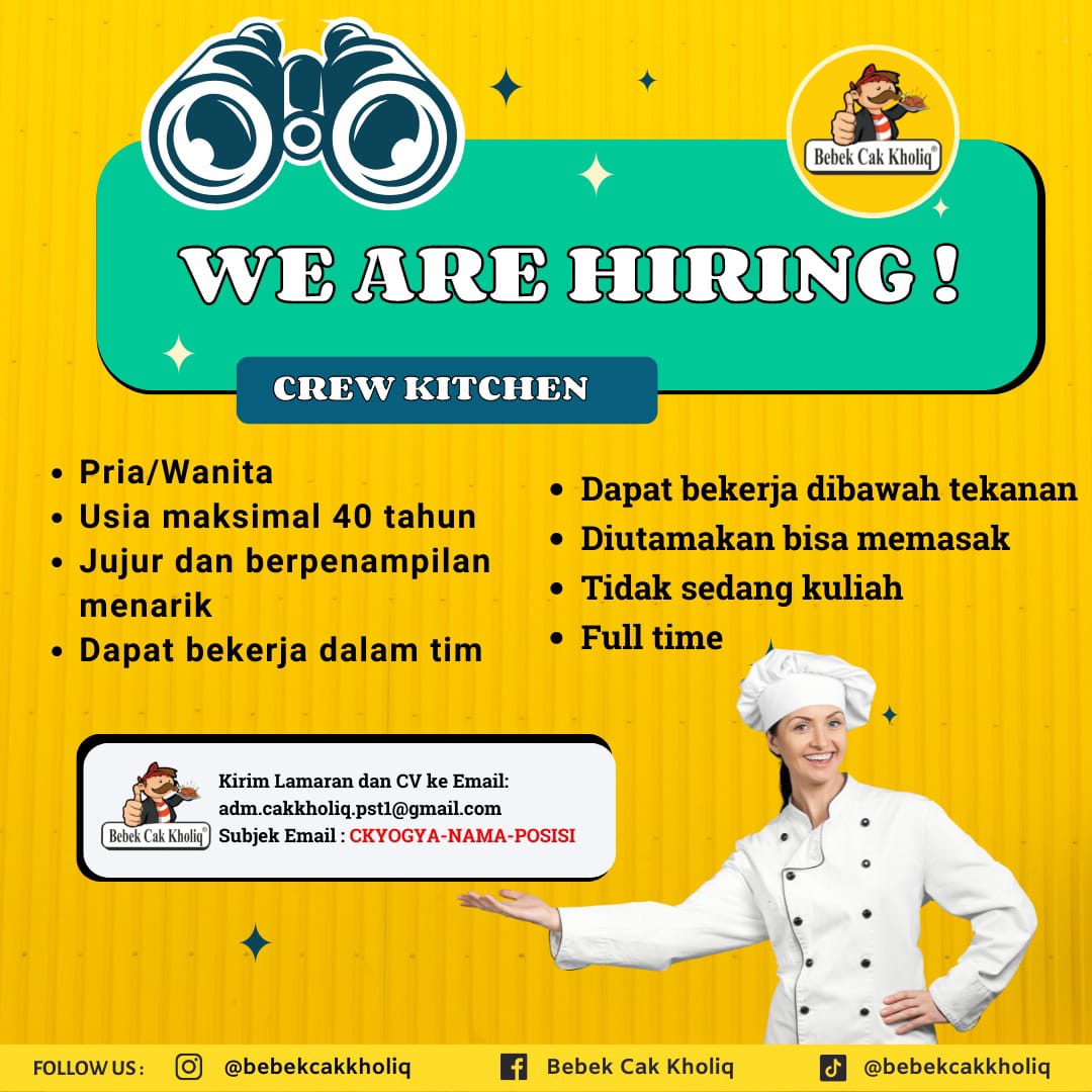 Cook helper di bebek sinjaya cab antapani