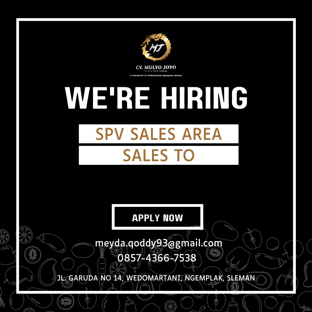 Lowongan Kerja Supervisor Sales Area Sales To Di Cv Mulyo Joyo Lokerjogjaid 6874