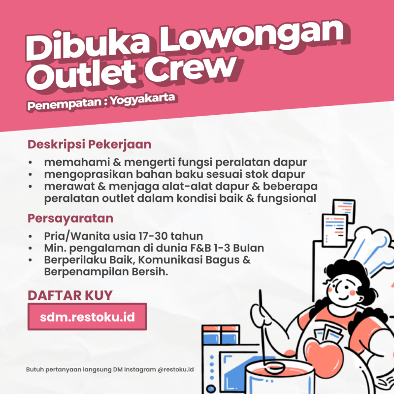 Lowongan Kerja Outlet Crew Di PT. Restoku Indonesia - LokerJogja.ID