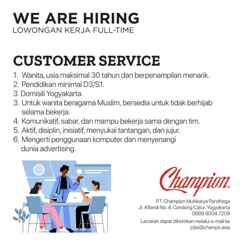 Lowongan Kerja Customer Service Di Cv Champion Multikarya Pandhega