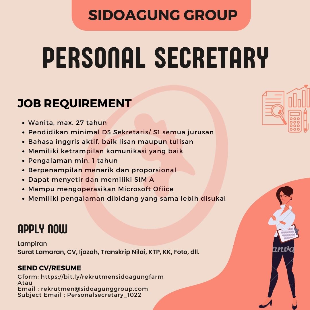 Lowongan Kerja Personal Secretary - Staff Purchasing - Tim Surveyor ...