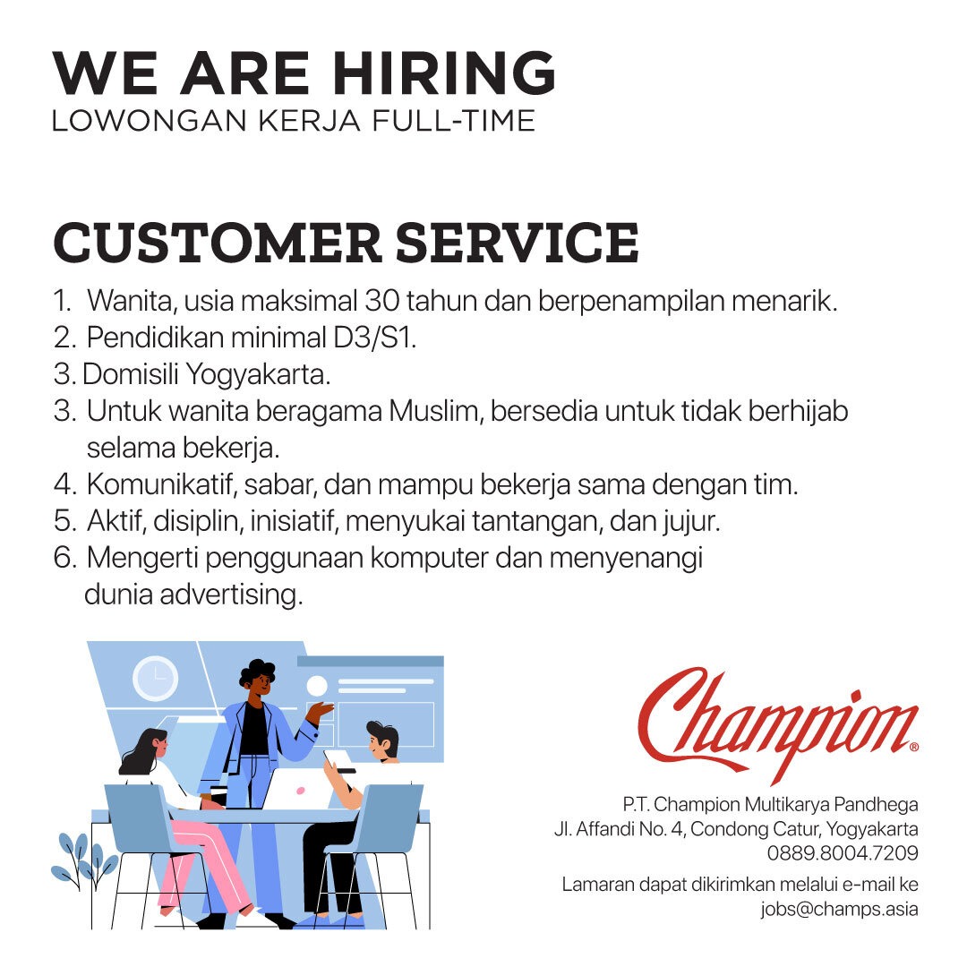 Lowongan Kerja CS Admin Executive Account Representative Marketing Sales Digital