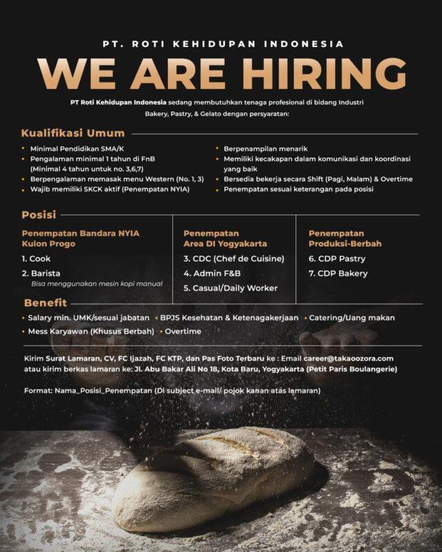 Lowongan Kerja Cook - Barista - CDC - Admin F&B - Casual/Daily Worker ...