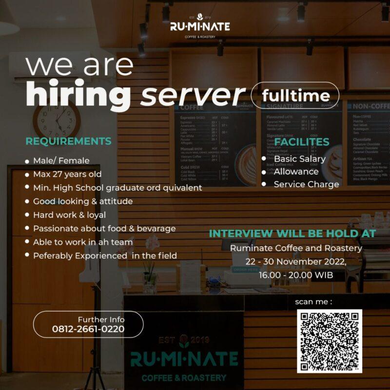 Lowongan Kerja Server di Ruminate Coffee & Roastery - LokerJogja.ID