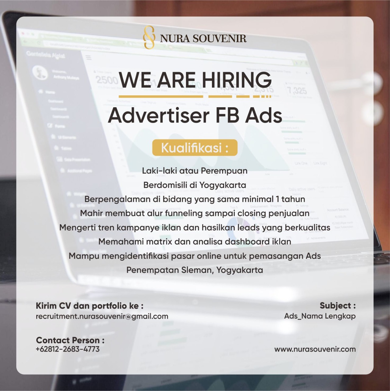 Lowongan Kerja Advertiser Fb Ads Graphic Designer Di Nura Souvenir