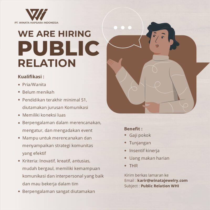 Lowongan Kerja public relation event di pt winarsha dipta dewantara