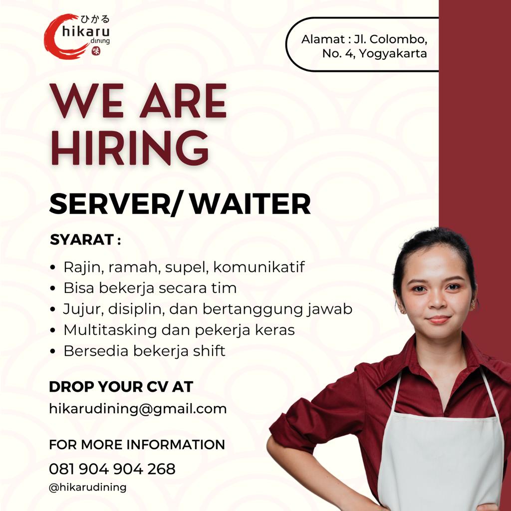 Lowongan Kerja Server / Waiter - Crew Produksi Bakery Di Hikaru Dining ...