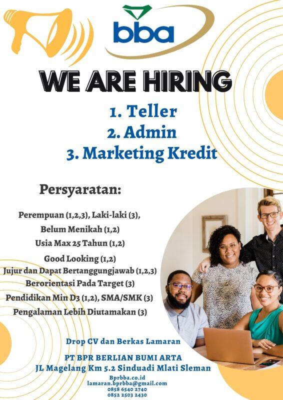 Lowongan Kerja Teller - Admin - Marketing Kredit di PT. BPR Berlian