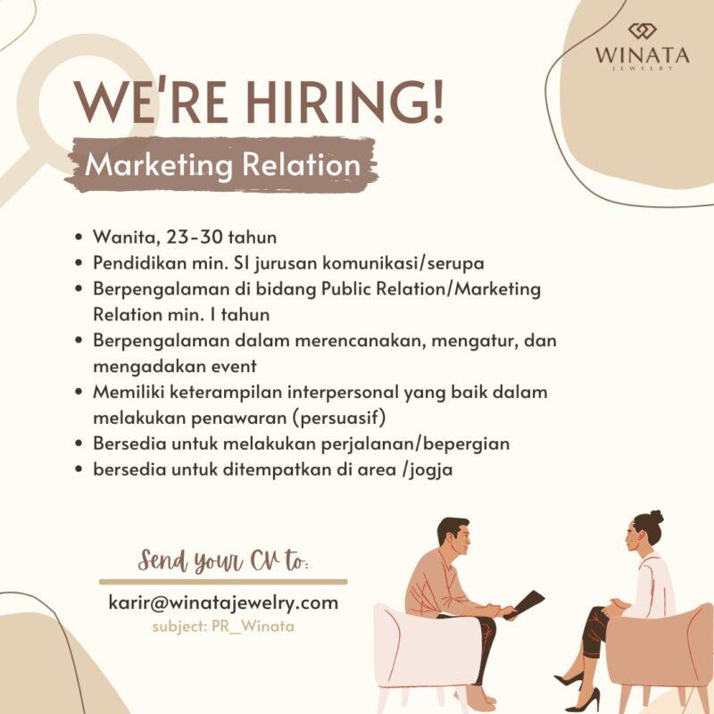 Lowongan Kerja Marketing Relation Di Winata Jewelry - LokerJogja.ID