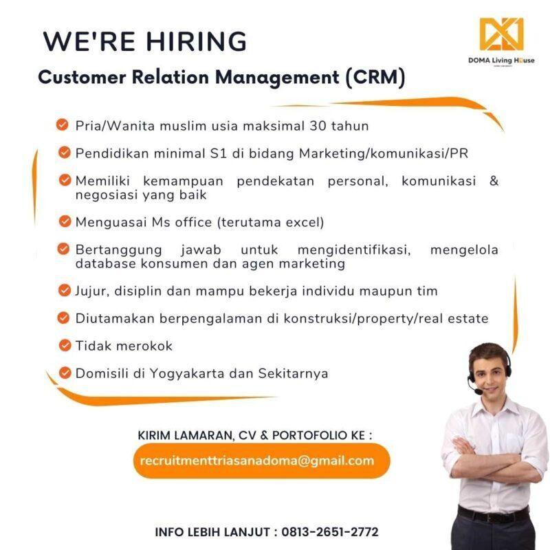 Lowongan Kerja Customer Relation Management Crm Junior Architect Di Doma Living House