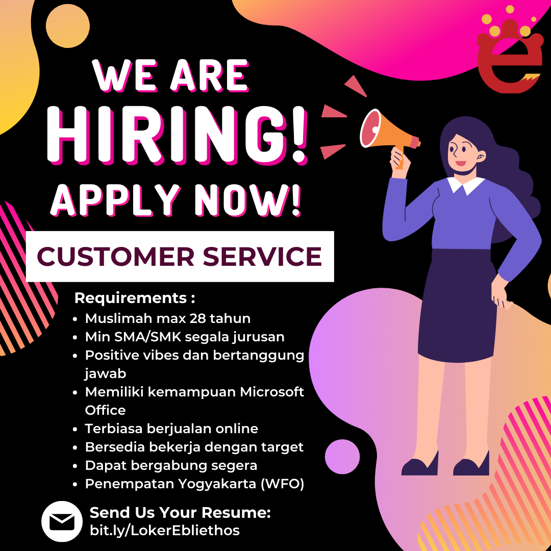 Lowongan Kerja Customer Service - Content Creator - Design Grafis ...