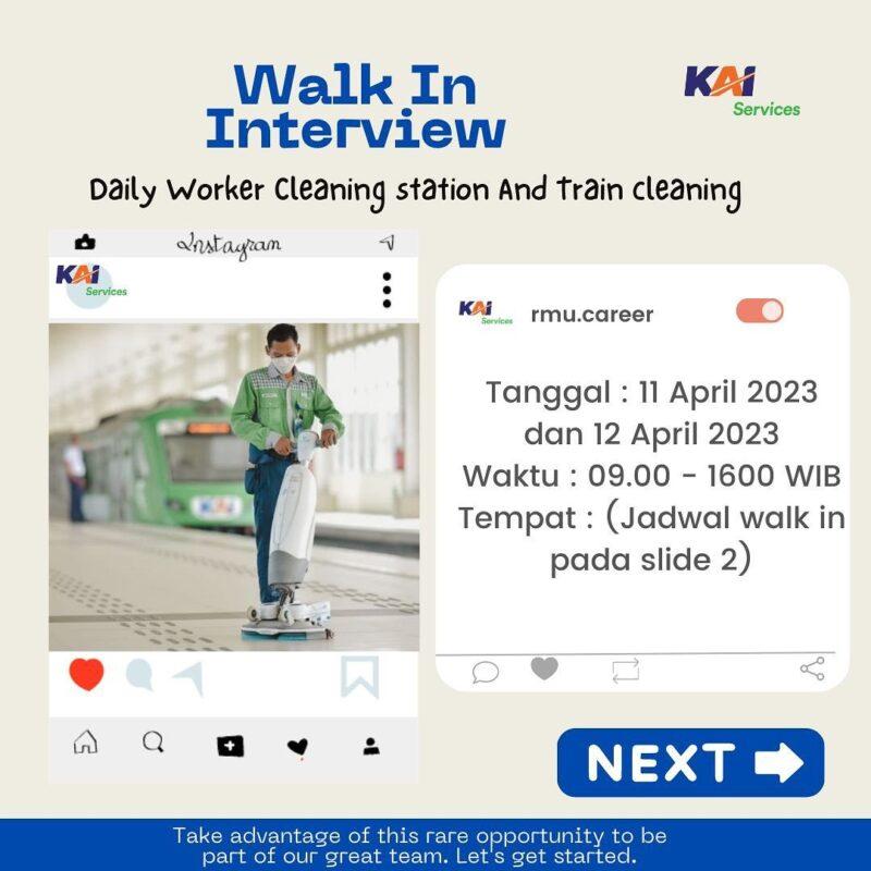 Lowongan Kerja Walk In Interview Daily Worker Cleaning Station Train Cleaning Di Kai Services