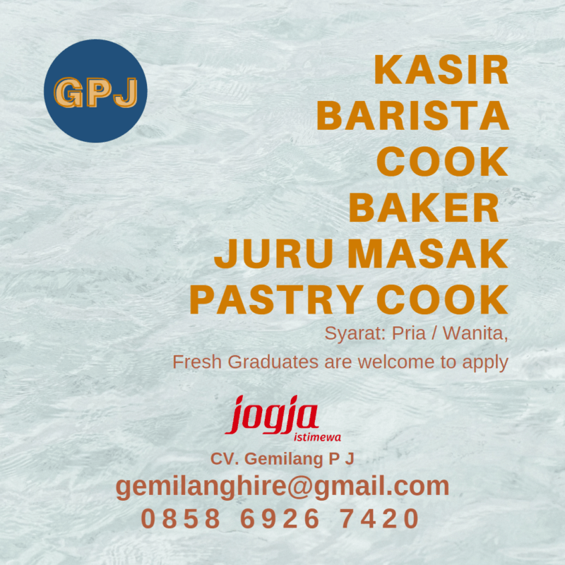 Lowongan Kerja Kasir - Barista - Cook Helper - Cook - Pastry Cook ...