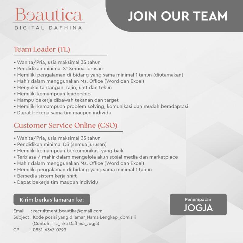 Lowongan Kerja Team Leader Tl Customer Service Online Cso Di