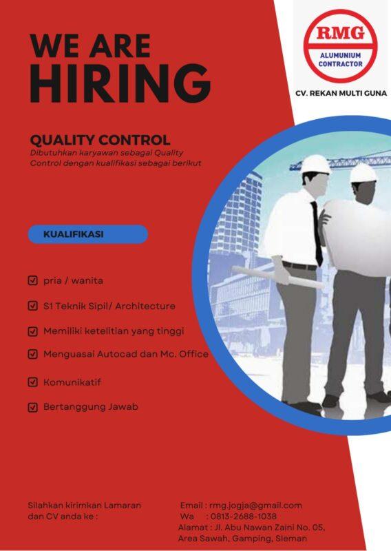 Lowongan Kerja Quality Control Di CV Rekan Multi Guna LokerJogja ID