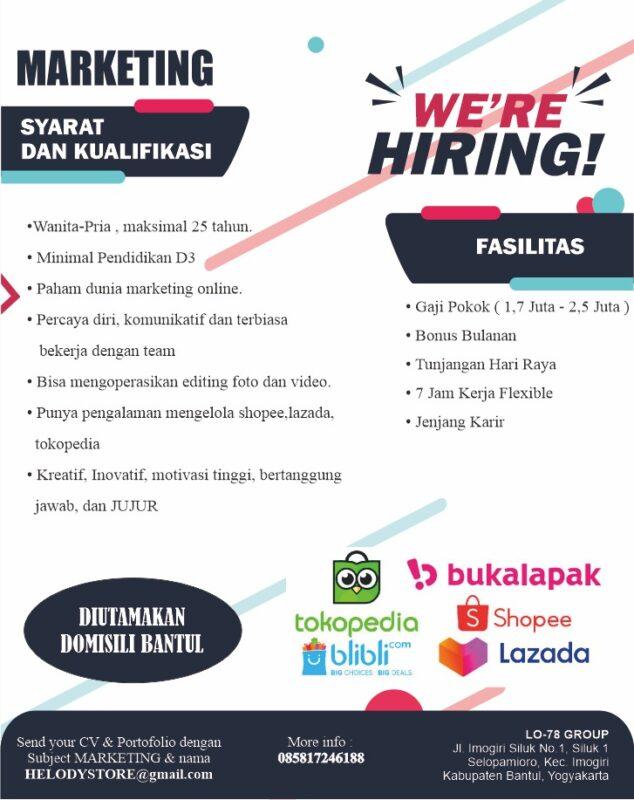 Lowongan Kerja Admin Marketing di Helodystore - LokerJogja.ID