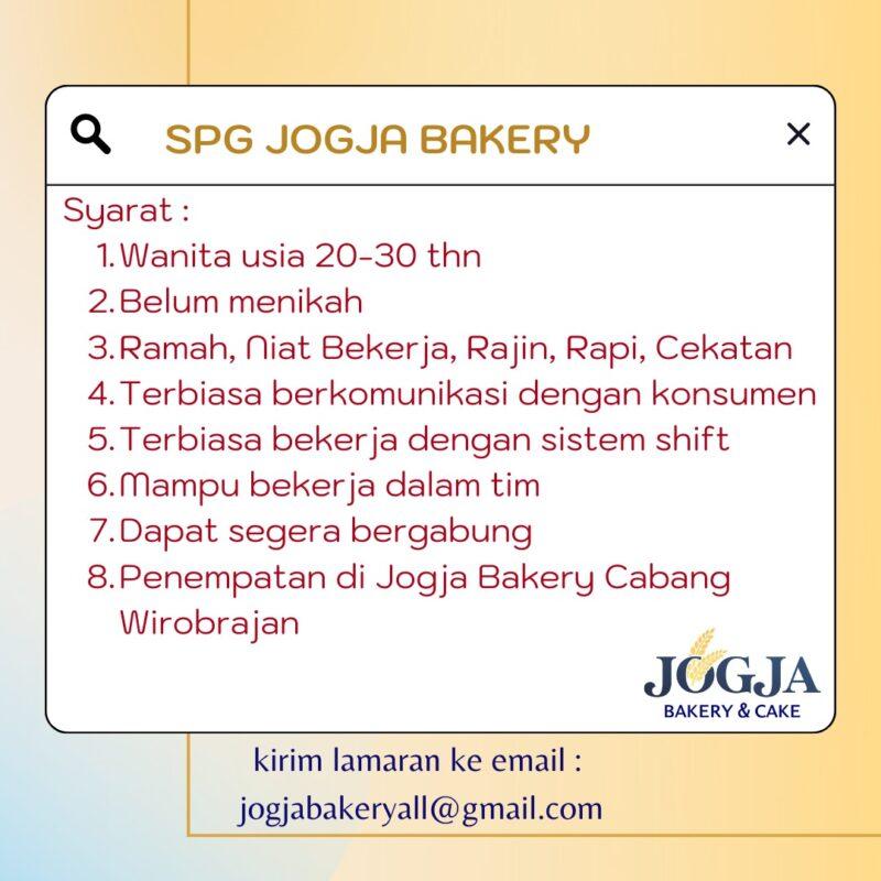 Lowongan Kerja SPG Jogja Bakery Di Jogja Bakery & Cake - LokerJogja.ID