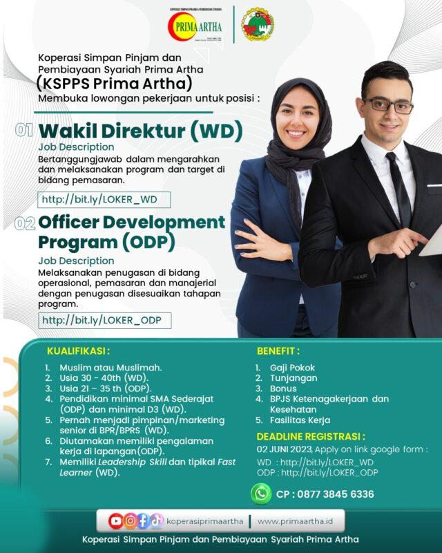 Lowongan Kerja Wakil Direktur Wd Officer Development Program Odp