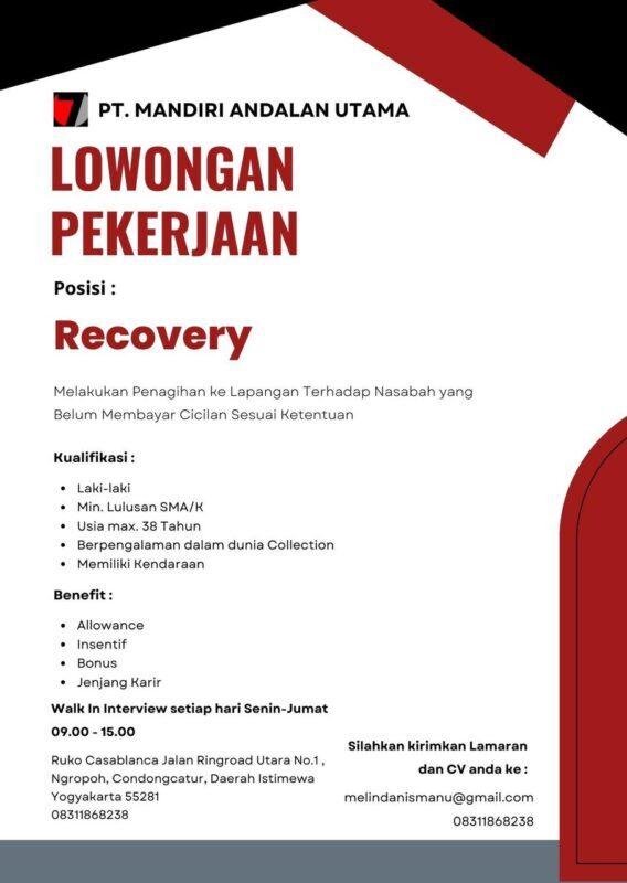 Lowongan Kerja Recovery Di Pt Mandiri Andalan Utama Lokerjogja Id