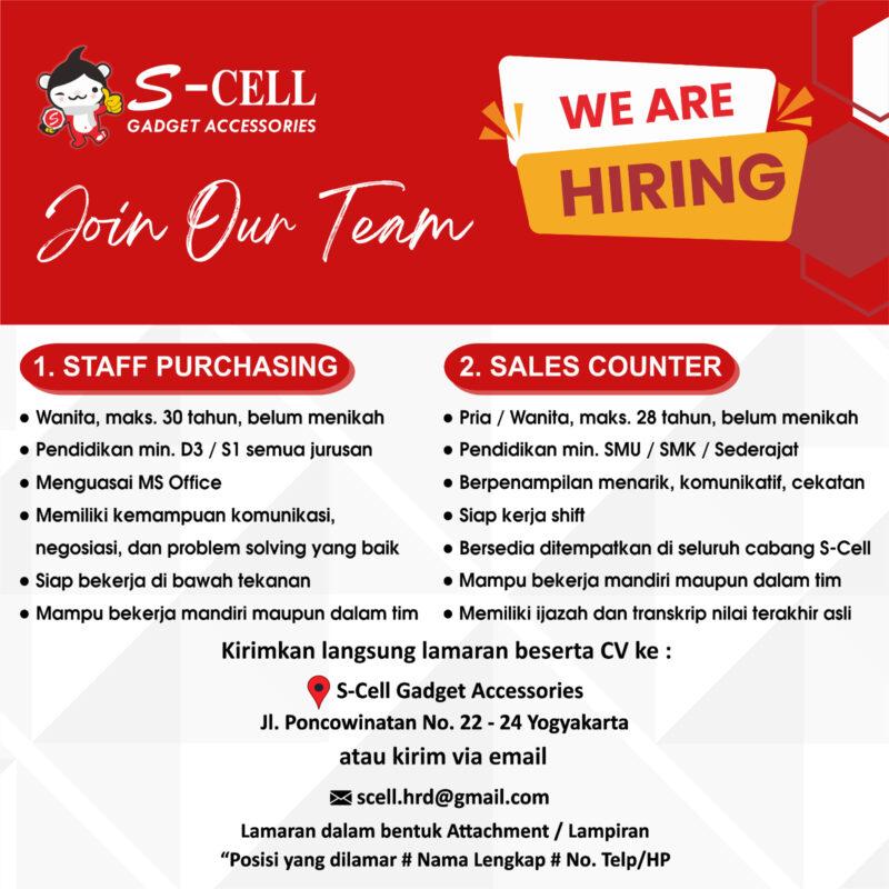 Lowongan Kerja Staff Purchasing - Sales Counter Di S-Cell Gadget ...