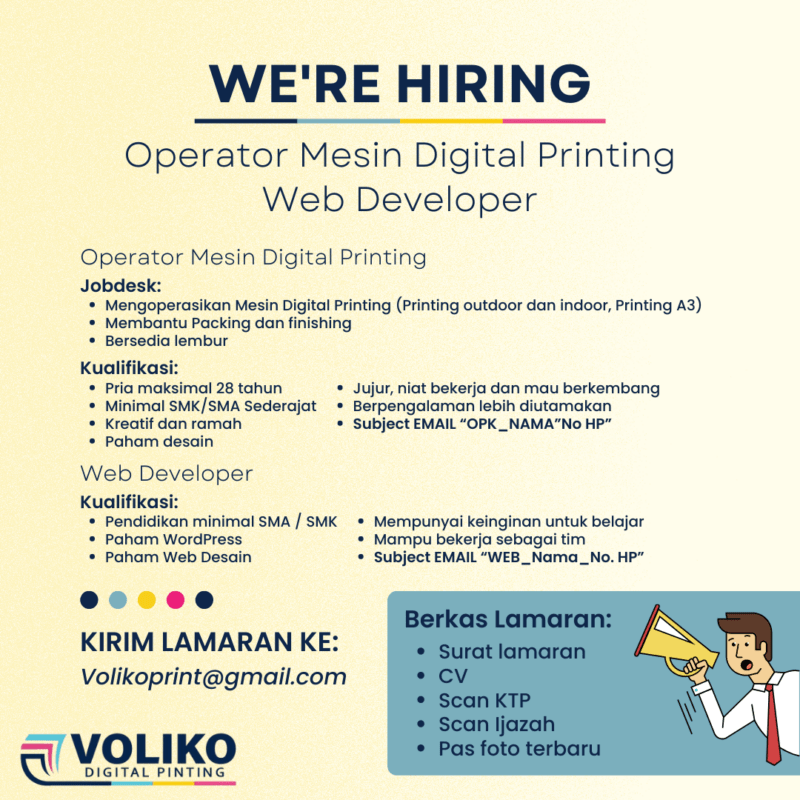 Lowongan Kerja operator printing dtf di cgkledstore