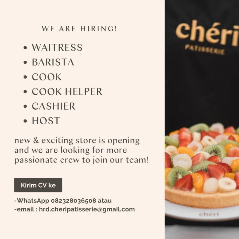 Lowongan Kerja Waitress - Barista - Cook - Cook Helper - Cashier - Host ...