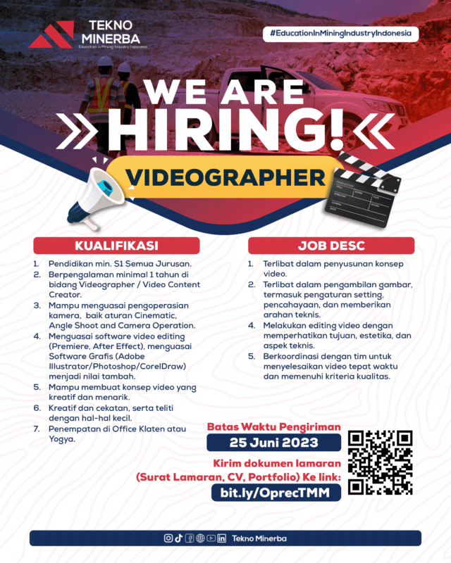 Lowongan Kerja Videographer Di Tekno Minerba Merdeka Lokerjogja Id