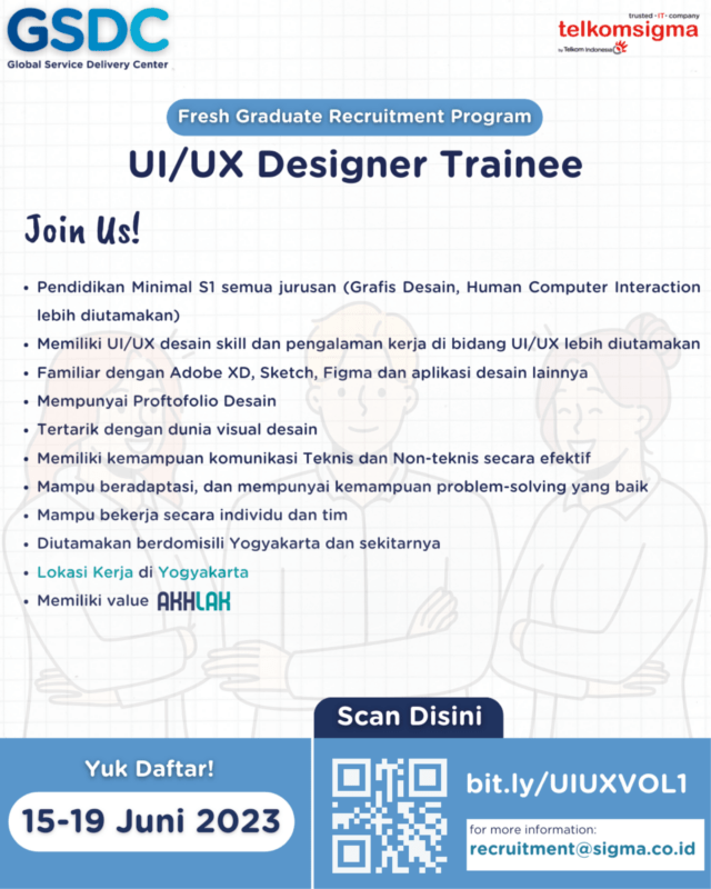 Lowongan Kerja Programmer Trainee Product Development Trainee Ui Ux Designer Trainee Di