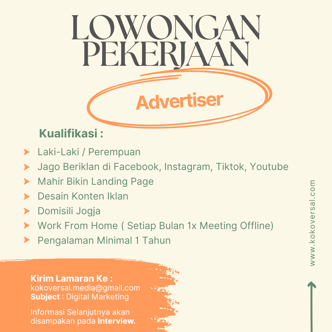 Lowongan Kerja Advertiser Di Kokoversal Com Lokerjogja Id