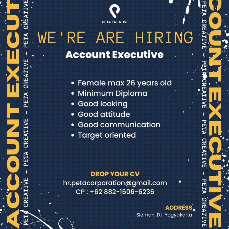 Lowongan Kerja Account Executive Admin Fotografer Part Time Photo Video Grapher Social