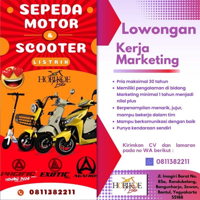 Lowongan Kerja Marketing Di Dealer Sepeda Listrik Hobikoe Bike