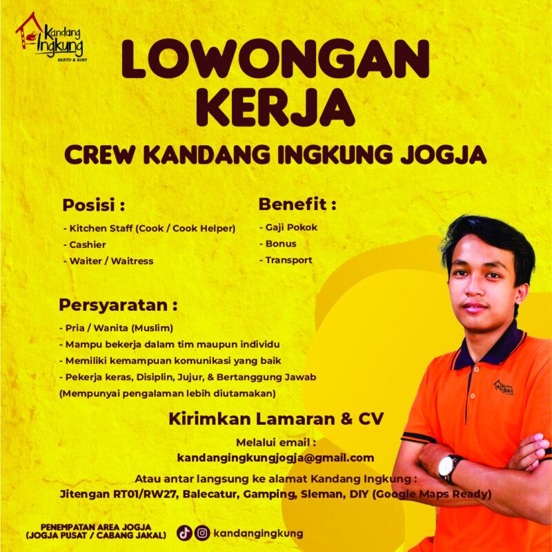 Lowongan Kerja staf logistik kasir waiter staf purchasing cook helper staff accounting finance di kandang ingkung simatupang