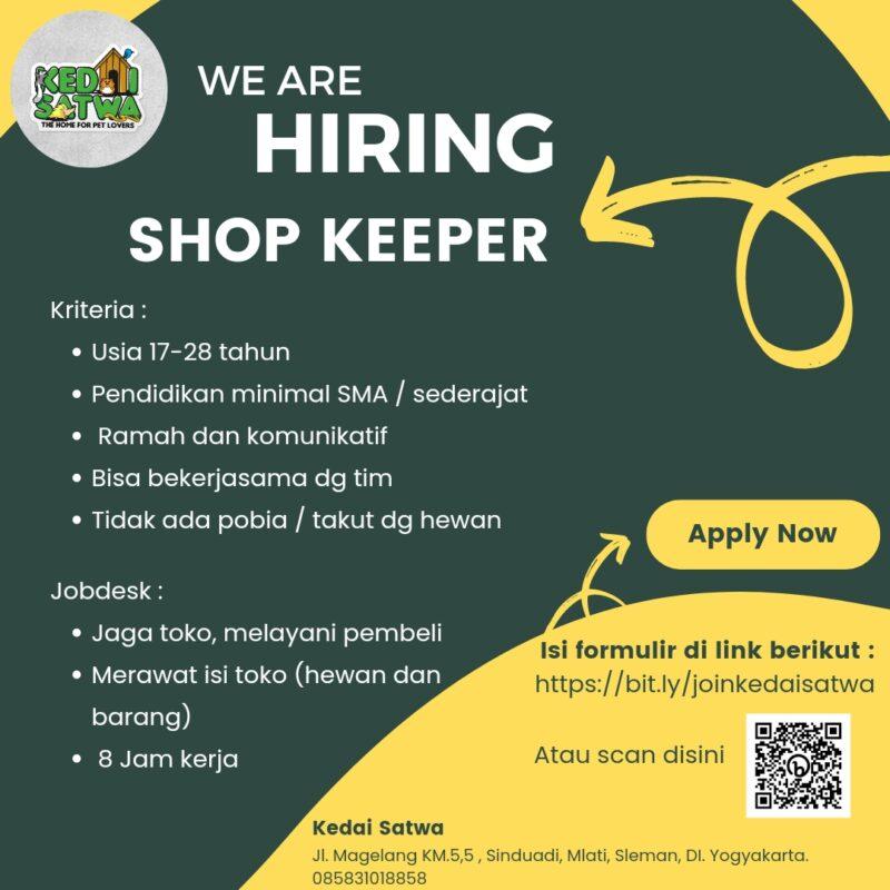 Lowongan Kerja Shop Keeper Di Kedai Satwa Lokerjogja Id