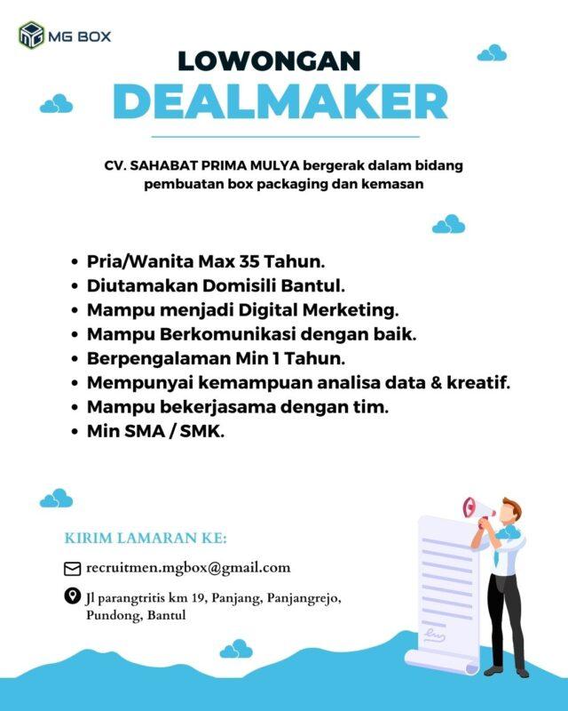 Lowongan Kerja Dealmaker Sales Online Digital Marketing Di Pt Sahabat Prima Mulya Mg Box