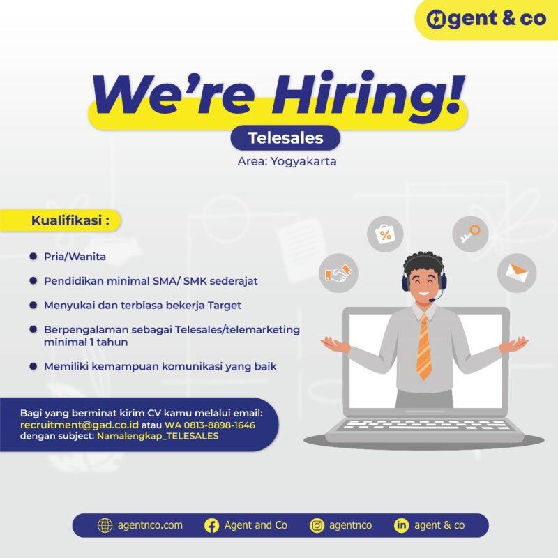 Lowongan Kerja Telesales - Direct Sales di Agent & Co - LokerJogja.ID