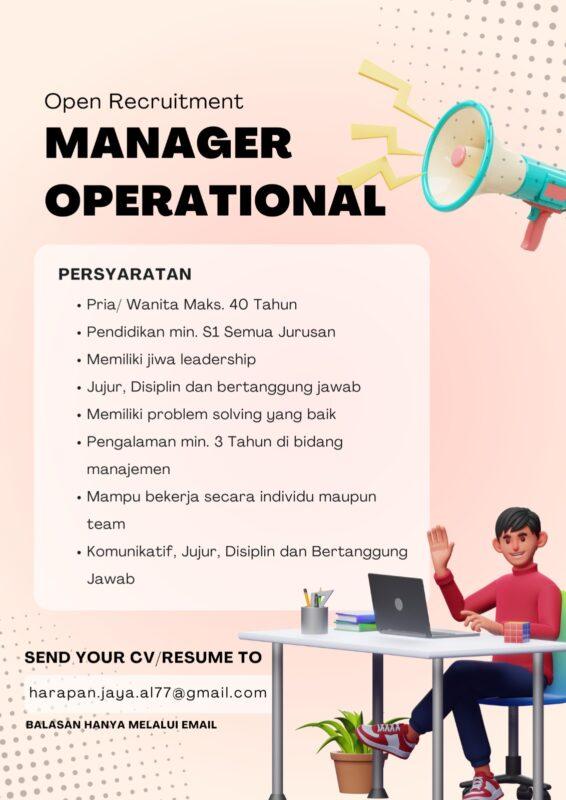 Lowongan Kerja Manager Operasional Spv Sales Admin Sales Di Harapan