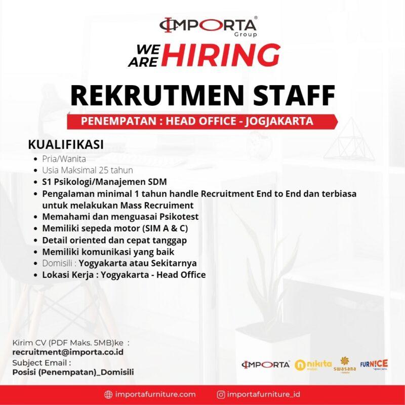 Lowongan Kerja Recruitment Staff Financial Performance And Management Reporting Di Pt Importa 8956