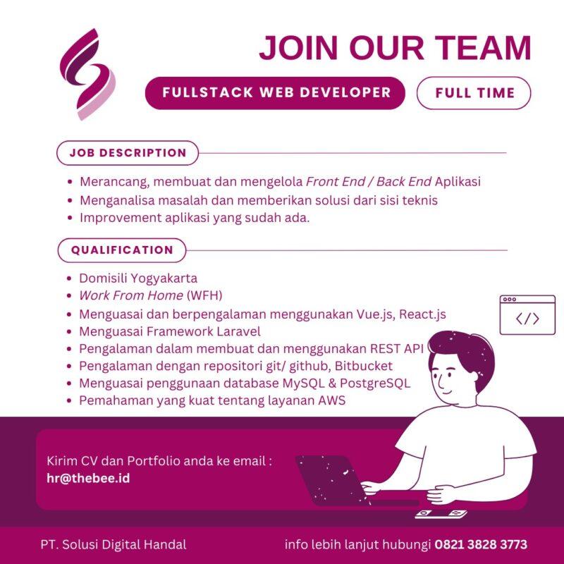 Lowongan Kerja Fullstack Web Developer (Full Time) - HR/Admin (Intern ...