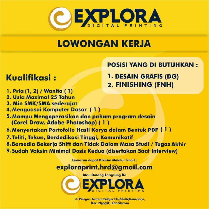 Lowongan Kerja Desain Grafis (DG) - Finishing (FNH) Di Explora Digital ...