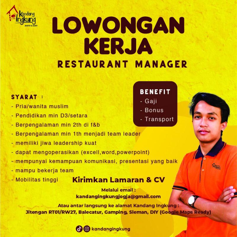 Lowongan Kerja Restaurant Manager - Dishwasher - Kitchen Staff (Chef ...