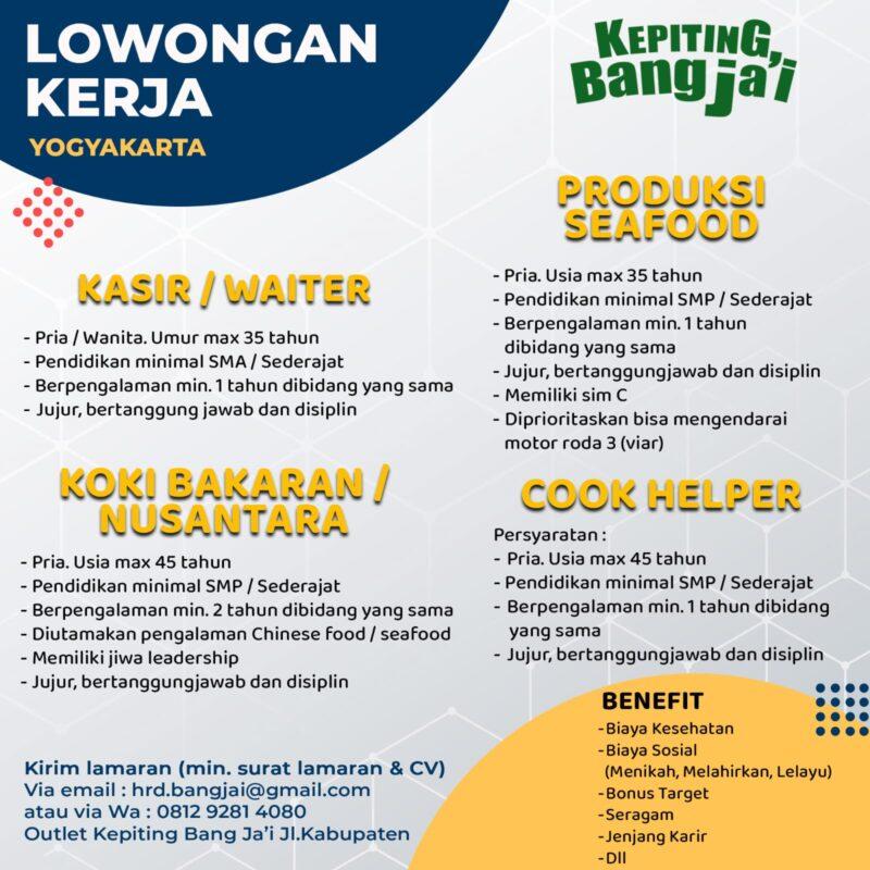 Lowongan Kerja Kasir Waiter Koki Bakaran Nusantara Produksi Seafood Cook Helper Di