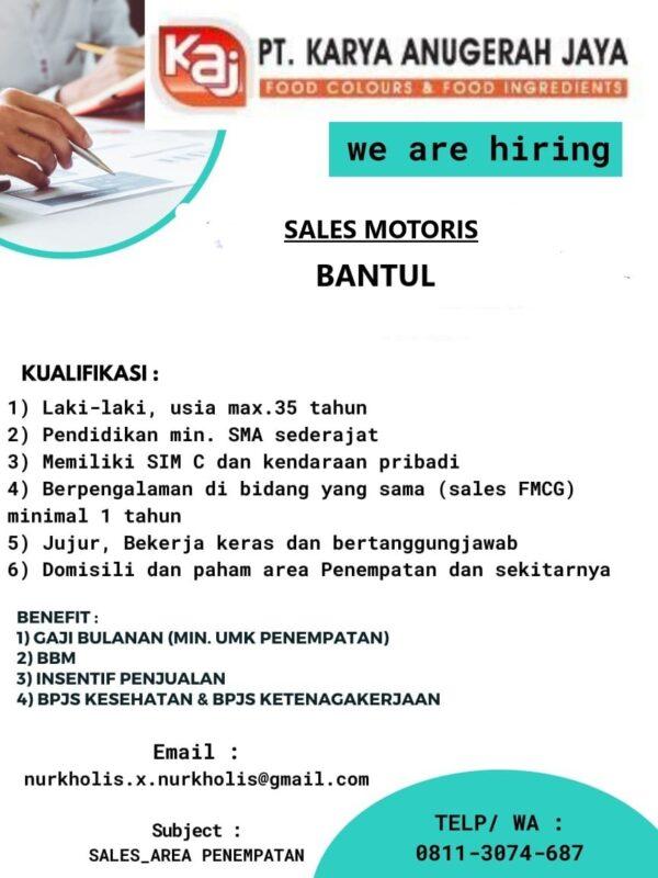 Lowongan Kerja Sales Motoris - Sales Merchandiser Di PT. Karya Anugerah ...