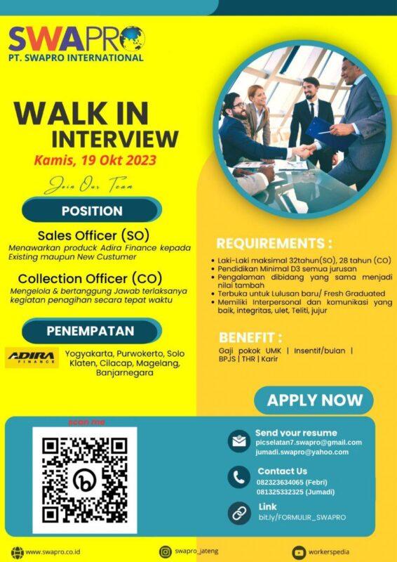 Lowongan Kerja Sales Officer So Collection Officer Co Di Pt