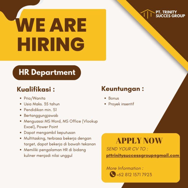 Lowongan Kerja Hr Department Crew Part Time Full Time Supervisor Di