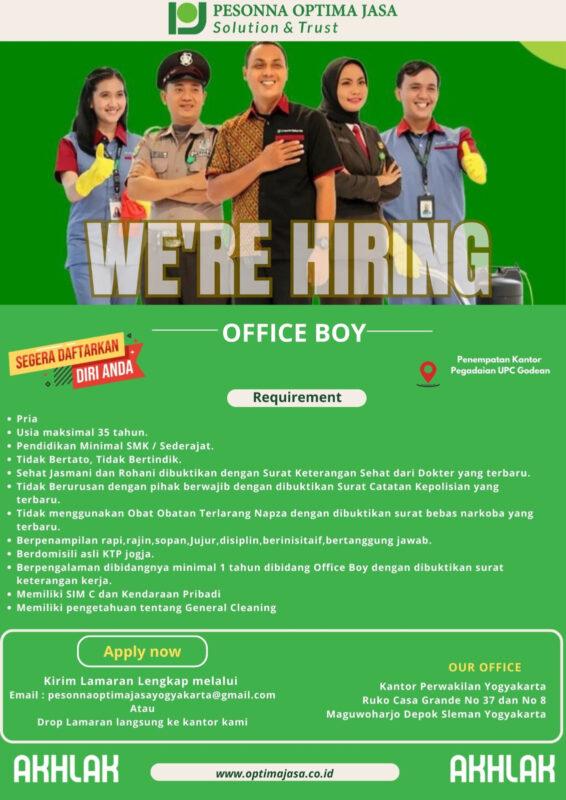 Lowongan Kerja Office Boy Di PT. Pesonna Optima Jasa - LokerJogja.ID