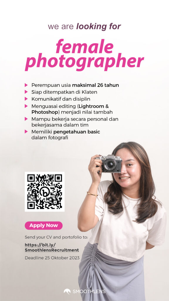 Lowongan Kerja Photographer Videographer Admin Di Smoothlens LokerJogja ID