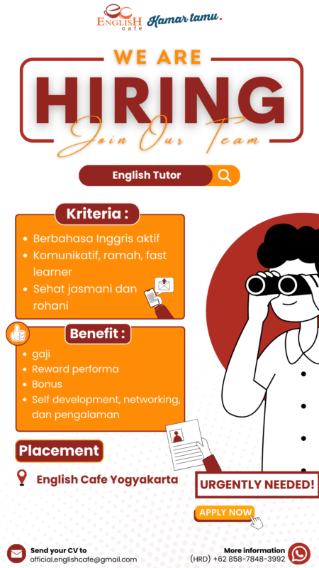 Lowongan Kerja Tutor Bahasa Inggris Di English Cafe LokerJogja ID