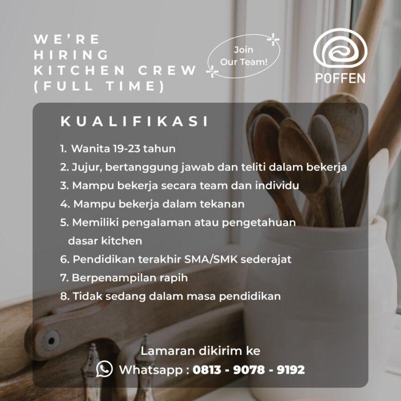 Lowongan Kerja Kitchen Crew Frontliner Christmas Event Di Poffen Lokerjogja Id