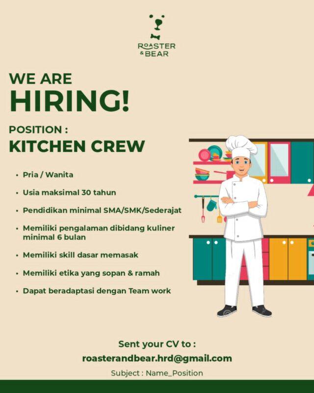 Lowongan Kerja Kitchen Crew Steward Di Roaster And Bear Lokerjogja Id